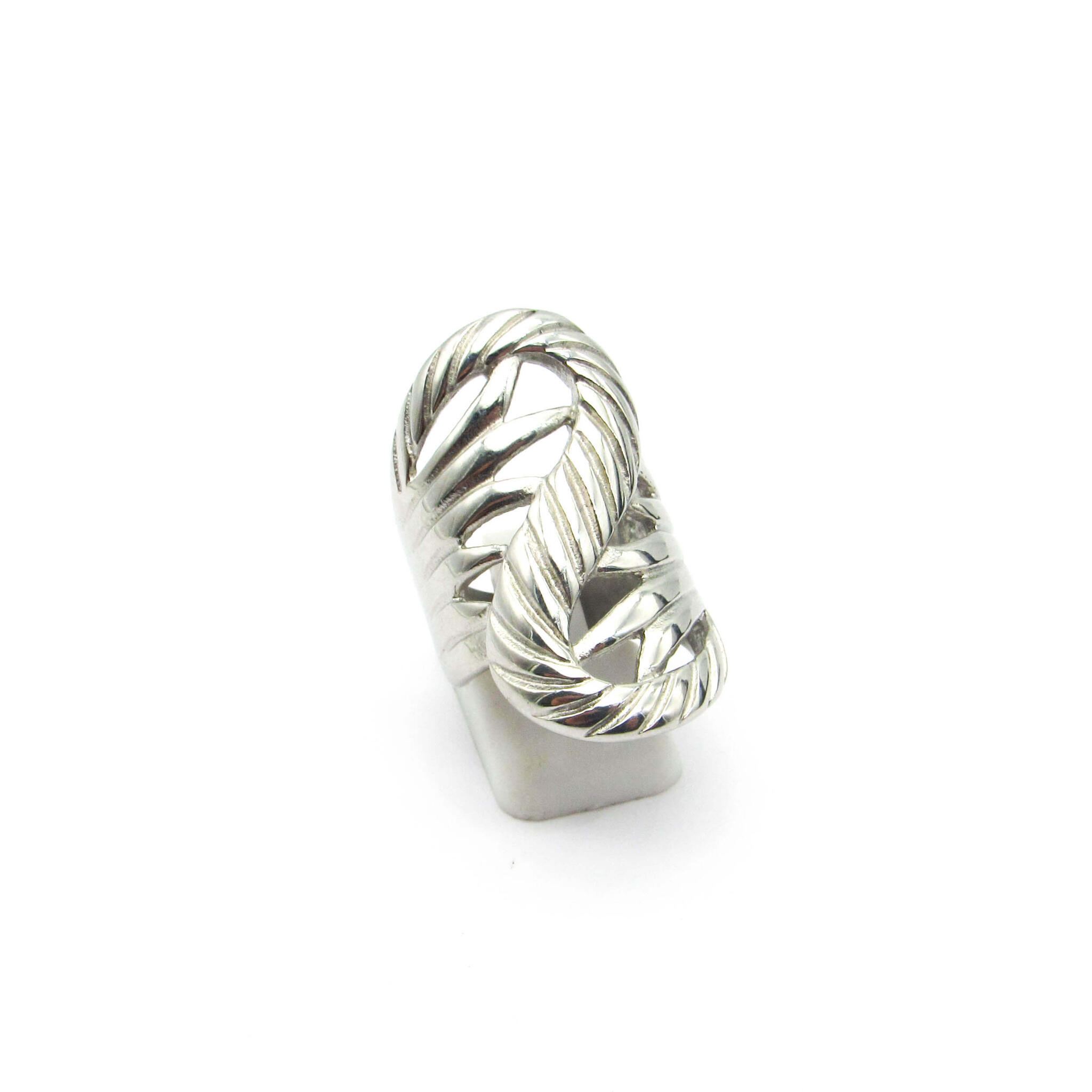ANILLO ONDAS CALADAS  / ACERO