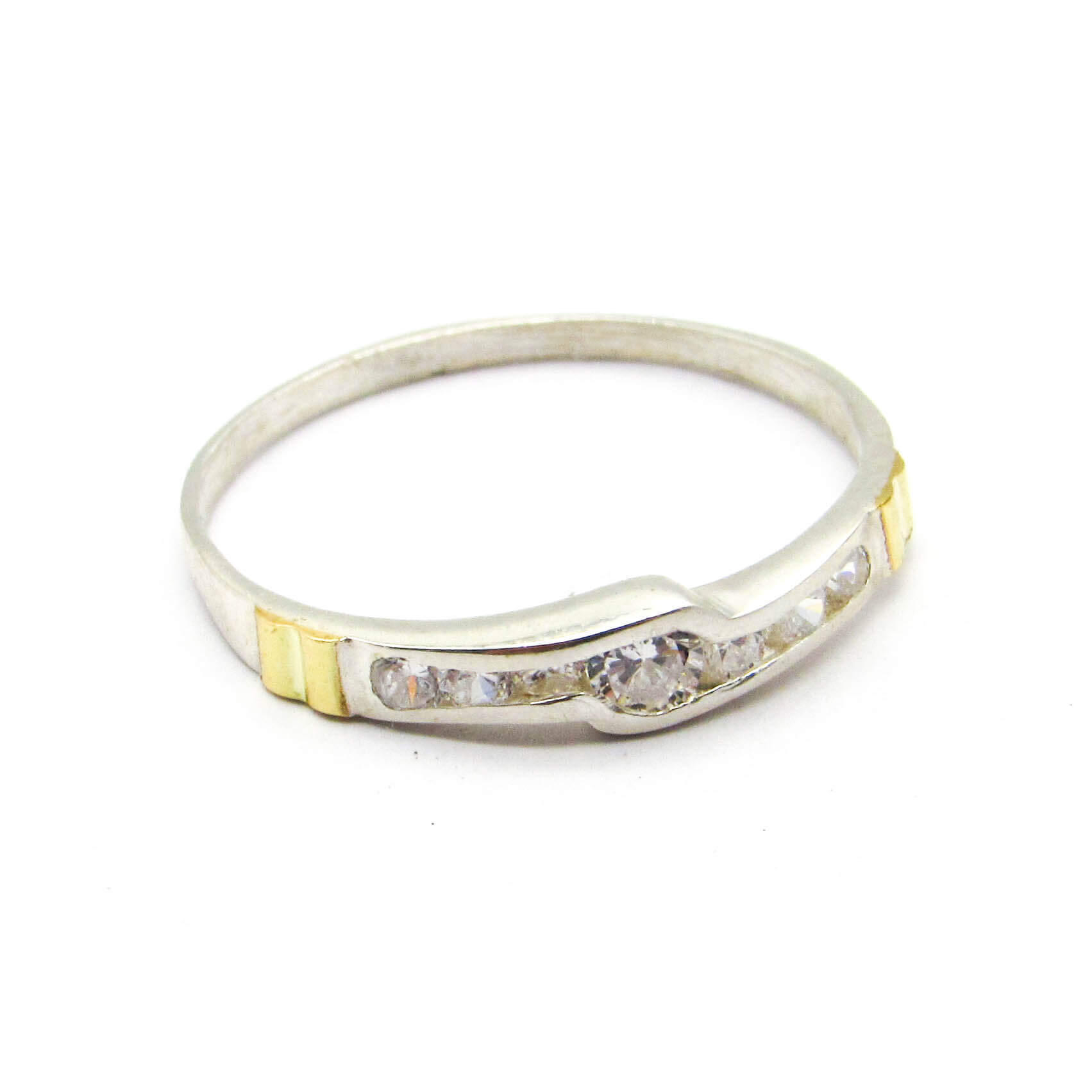 ANILLO 1/2 SINFIN CENTRO /PLATA Y ORO 