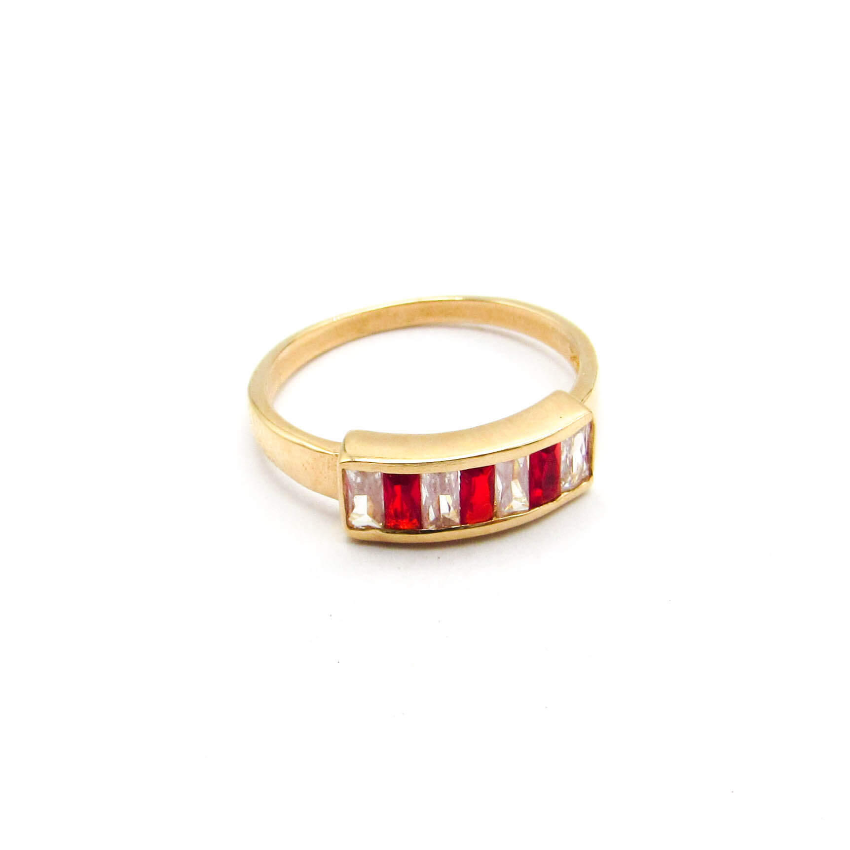 ANILLO CUBICS BAGUETTES*7 SFR21 /O.ROJO