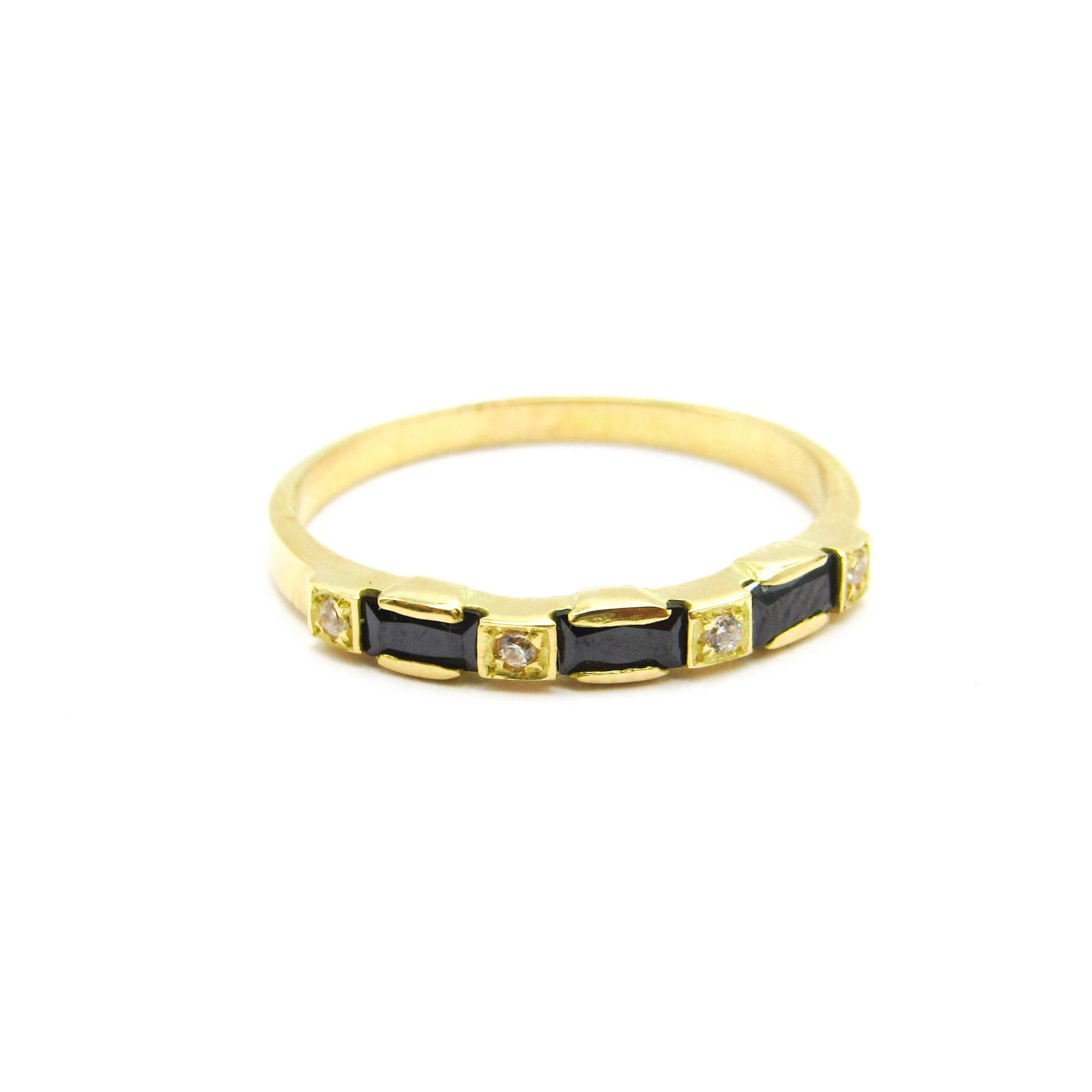 ANILLO 1/2 SINFIN CUBICS BAGUETTES /O.AMARILLO