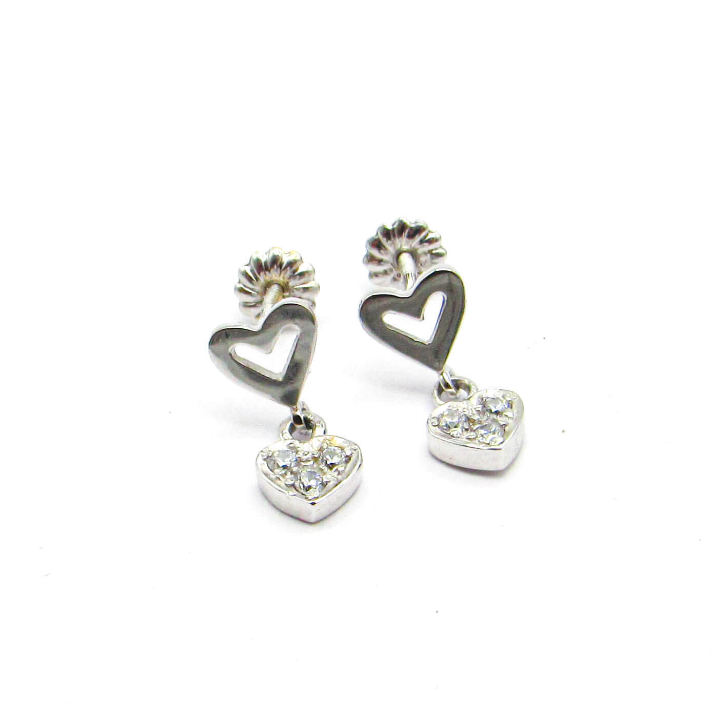 AROS CORAZONES COLGANTES CUBICS 3205 /O.BLANCO