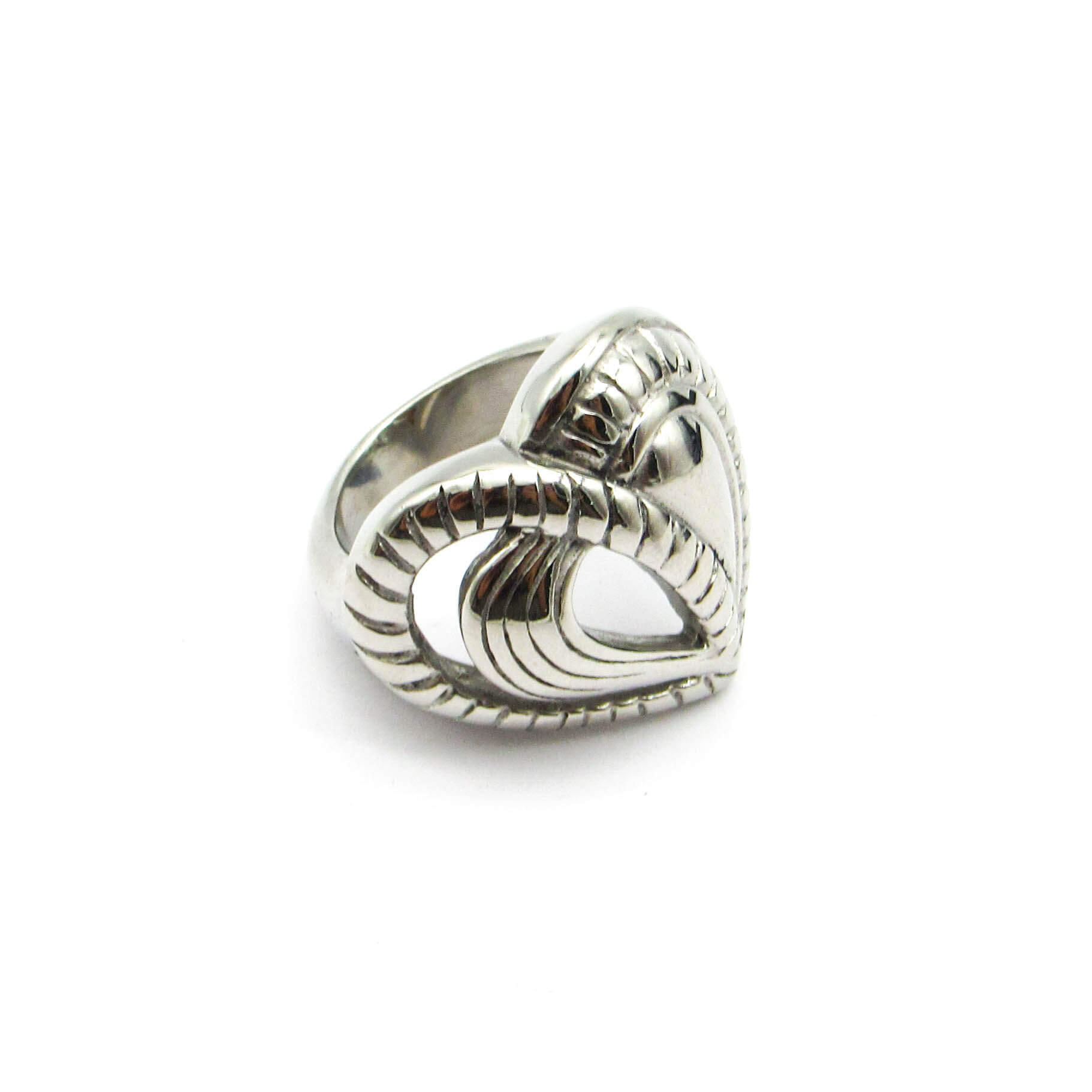 ANILLO CORAZON CALADO 30MM /ACERO 