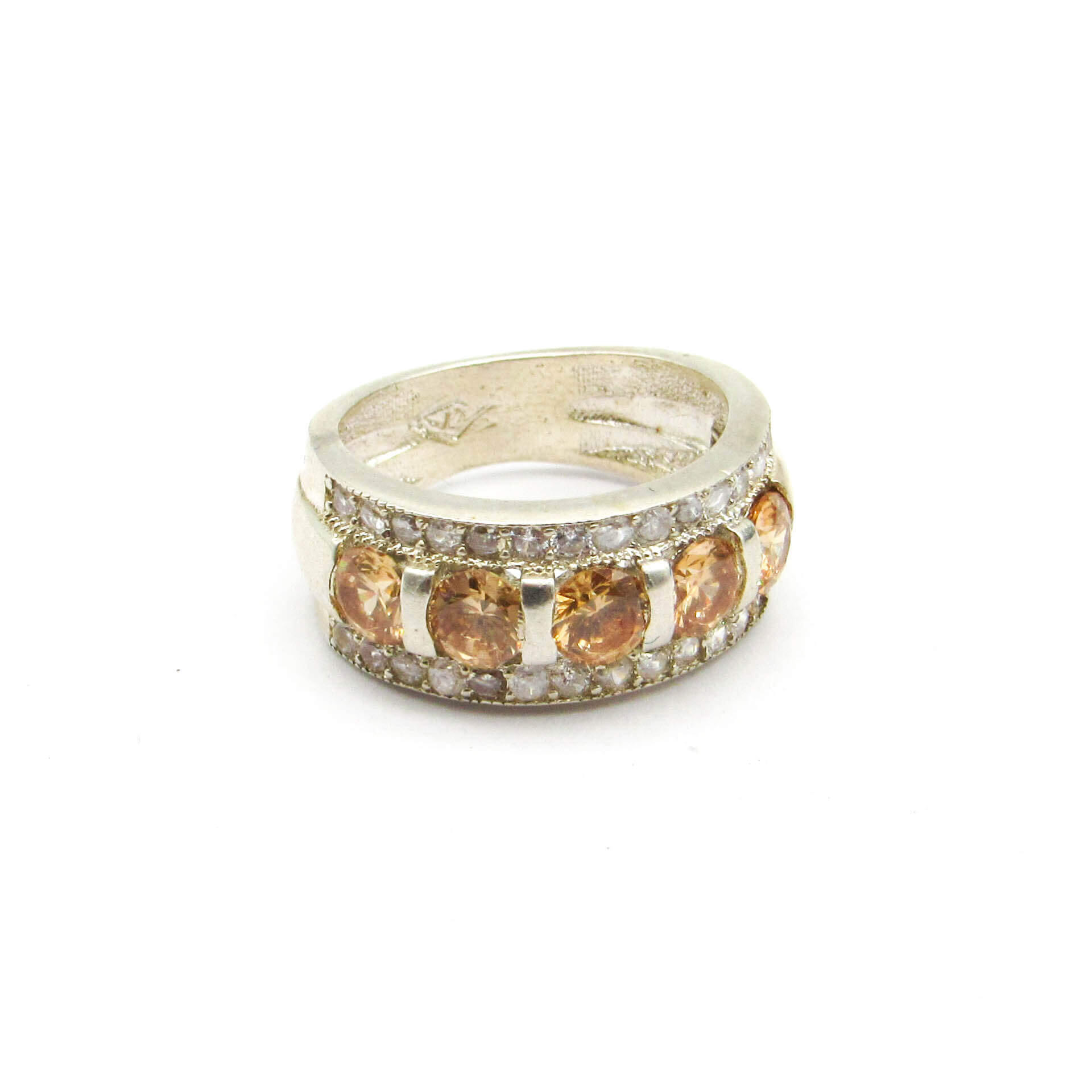 ANILLO 1/2 SINFIN CUBICS /PLATA