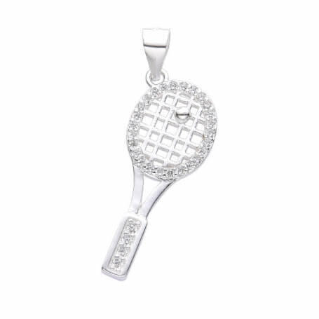 DIJE RAQUETA CUBICS / PLATA