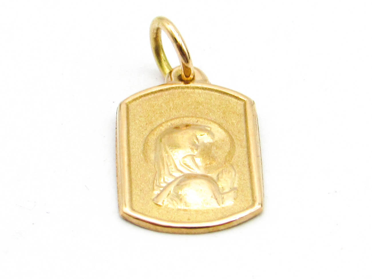 MEDALLA VIRGEN NIÑA SEMI OVAL 9x13MM /O.ROJO
