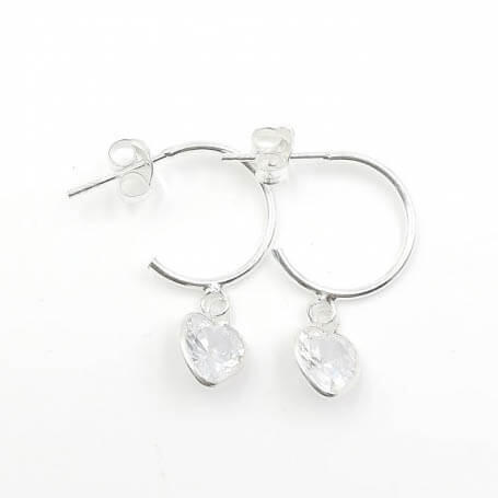 ARO MEDIA ARGOLLA CORAZÓN CUBIC COLGANTE / PLATA