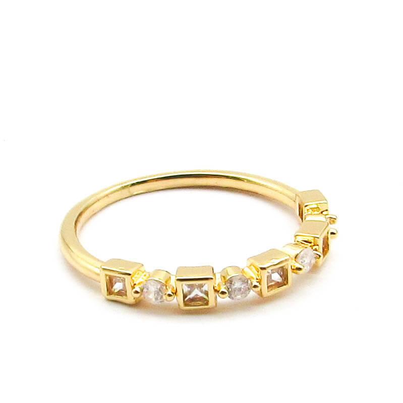 ANILLO PIEDRAS / ACERO DORADO