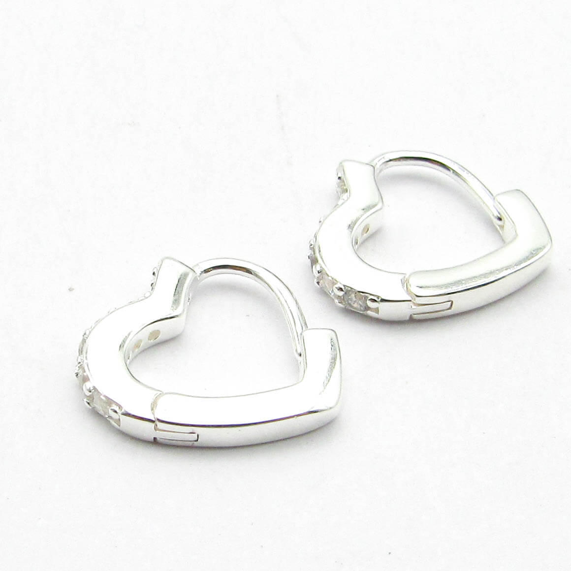 AROS ARGOLLA CORAZON CUBICS / PLATA