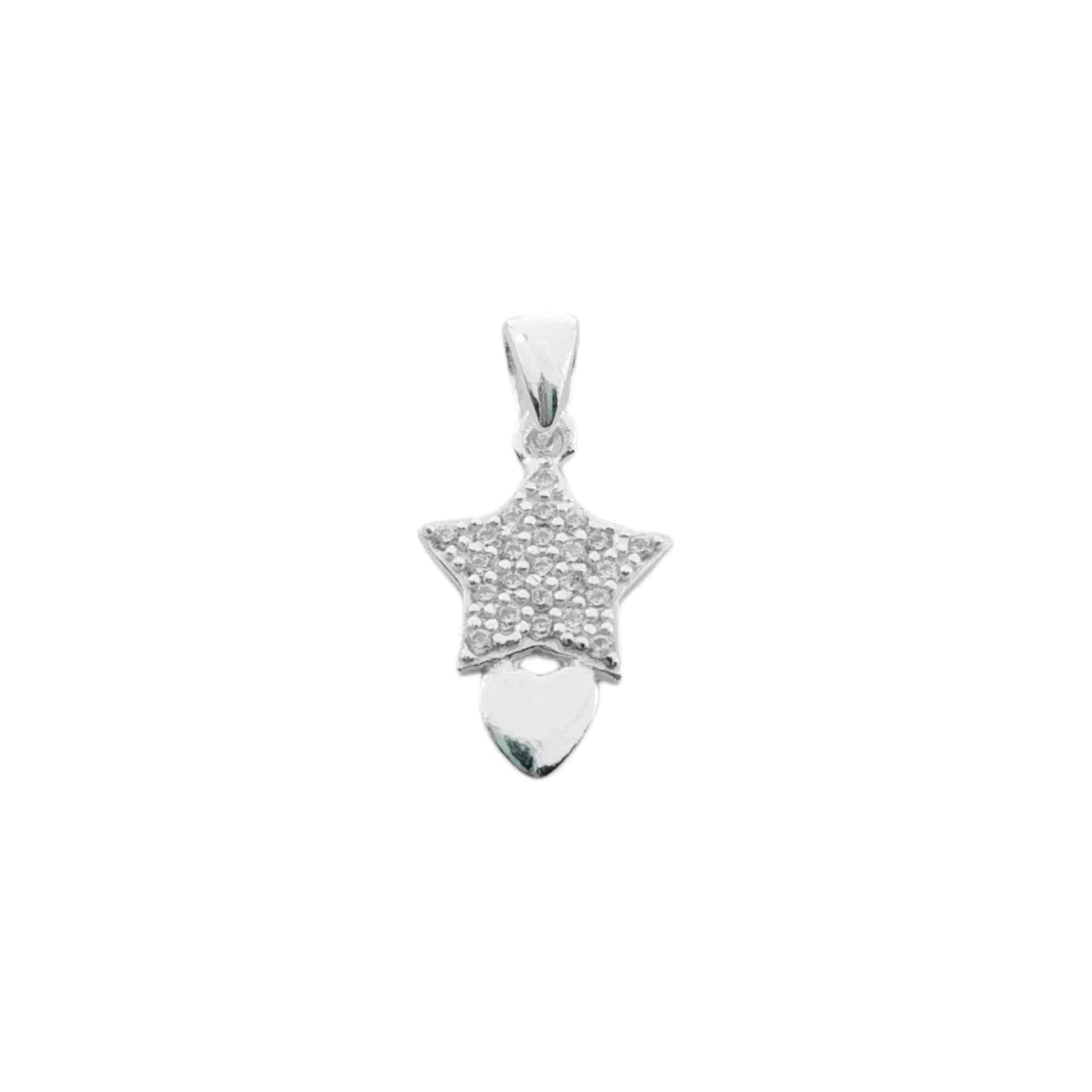 DIJE ESTRELLA Y CORAZÓN PIEDRAS / PLATA