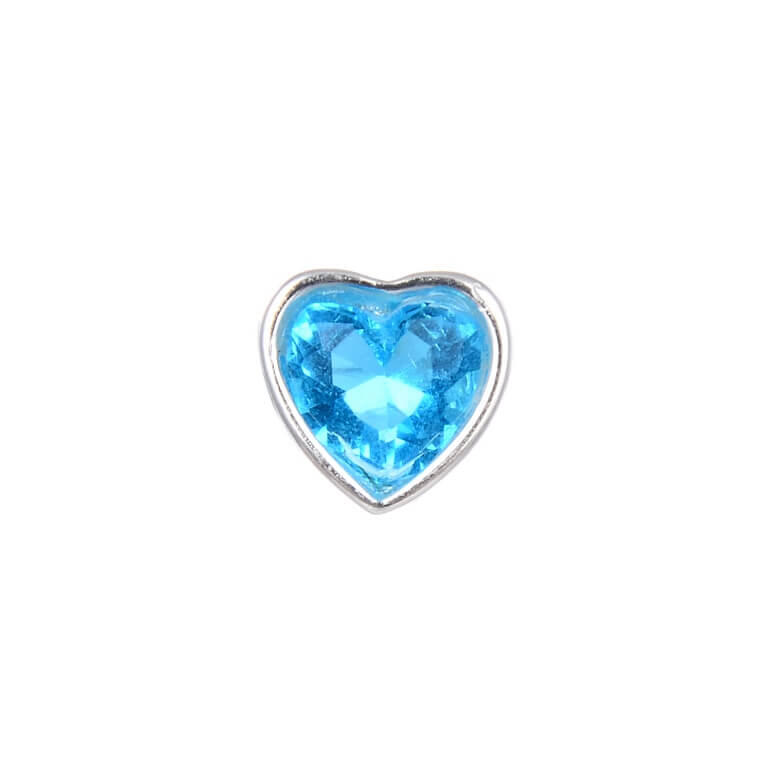 DIJE CORAZÓN PIEDRAS MULTICOLOR / PLATA
