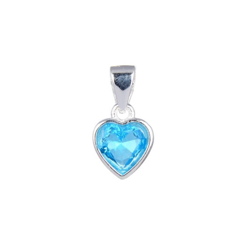 DIJE CORAZÓN 6MM PIEDRAS / PLATA