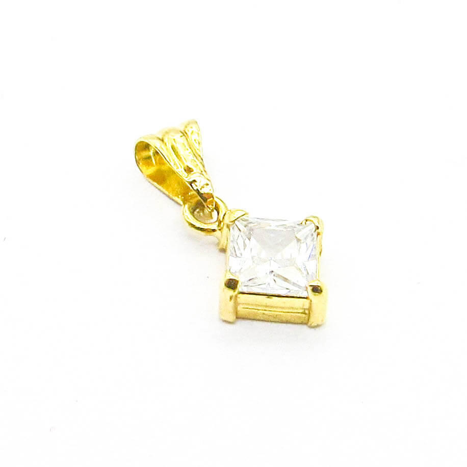 DIJE ROMBO CUBIC 7MM GRIFAS /O.AMARILLO