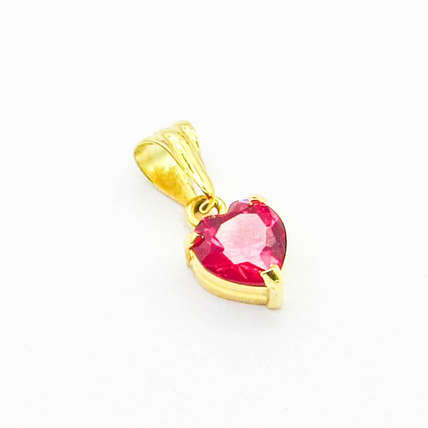DIJE CUBIC CORAZON 6MM GRIFAS /O.AMARILLO