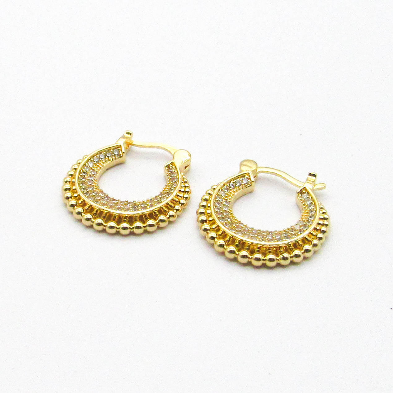AROS ARGOLLA DISEÑO PIEDRAS  / ACERO DORADO