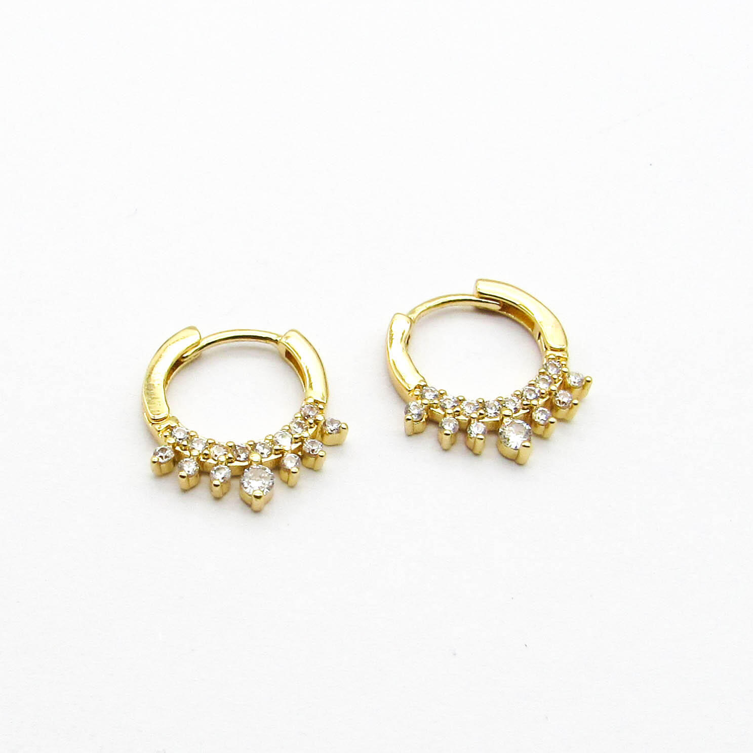 AROS ARGOLLA PIEDRAS  / ACERO DORADO