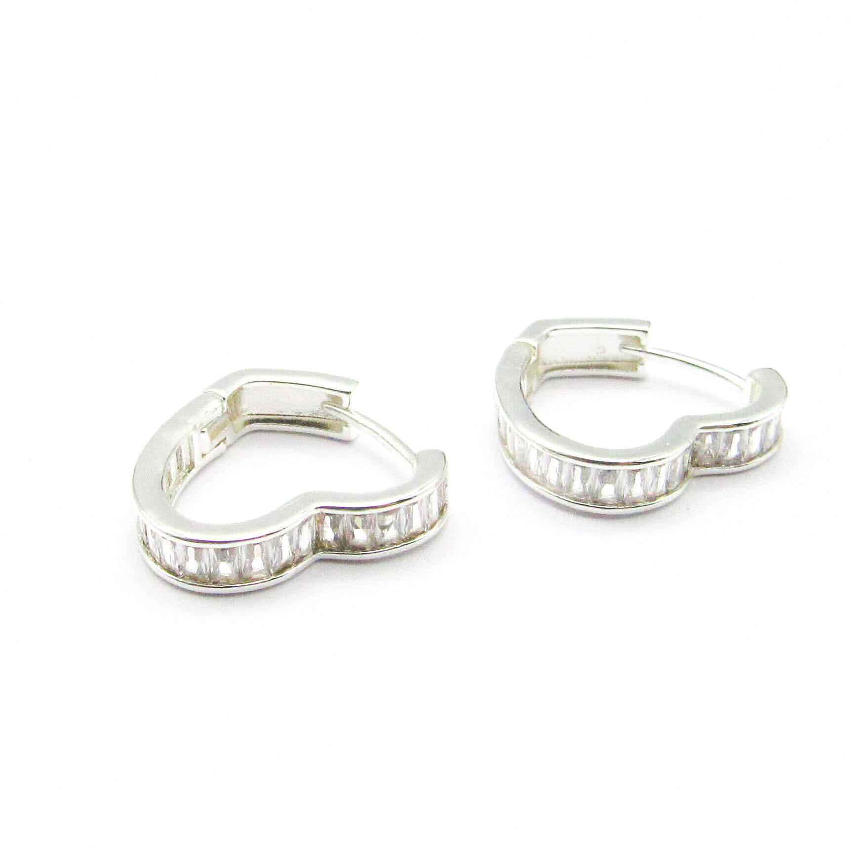AROS ARGOLLA CORAZON BAGUETTE / ACERO BLANCO