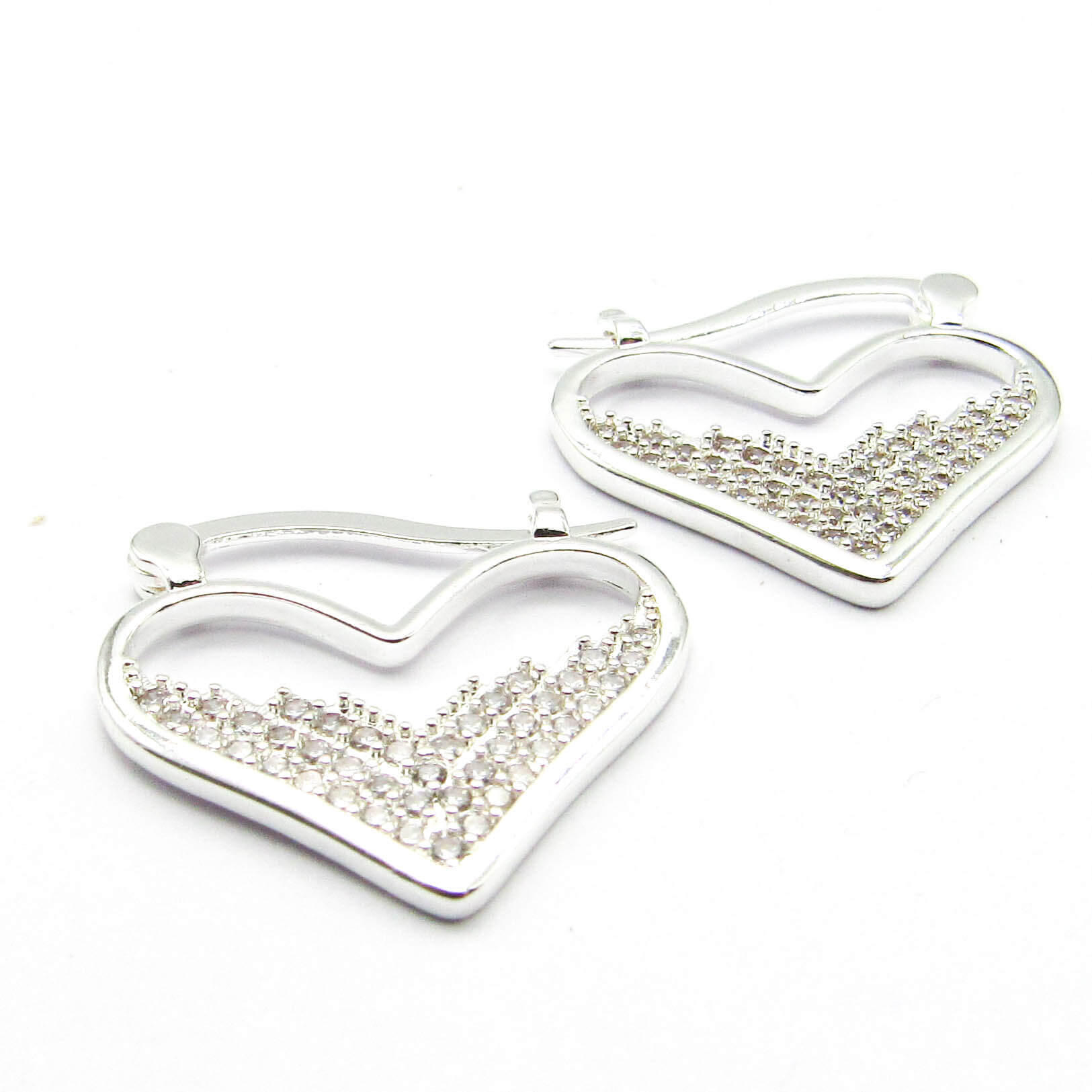 AROS ARGOLLA CORAZÓN PIEDRAS / ACERO BLANCO