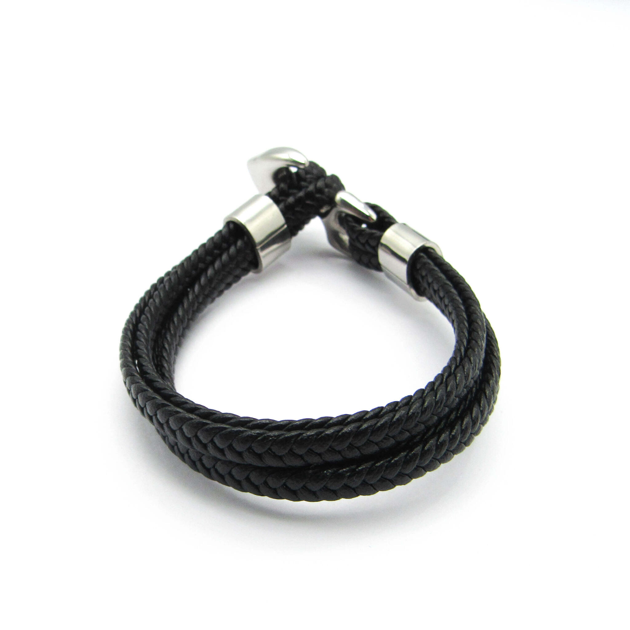 PULSERA MULTIPLE SIMILCUERO CIERRE ANCLA /ACERO