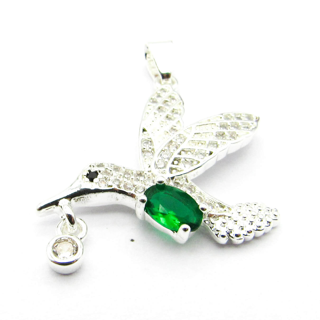 DIJE COLIBRI PIEDRA / ACERO BLANCO
