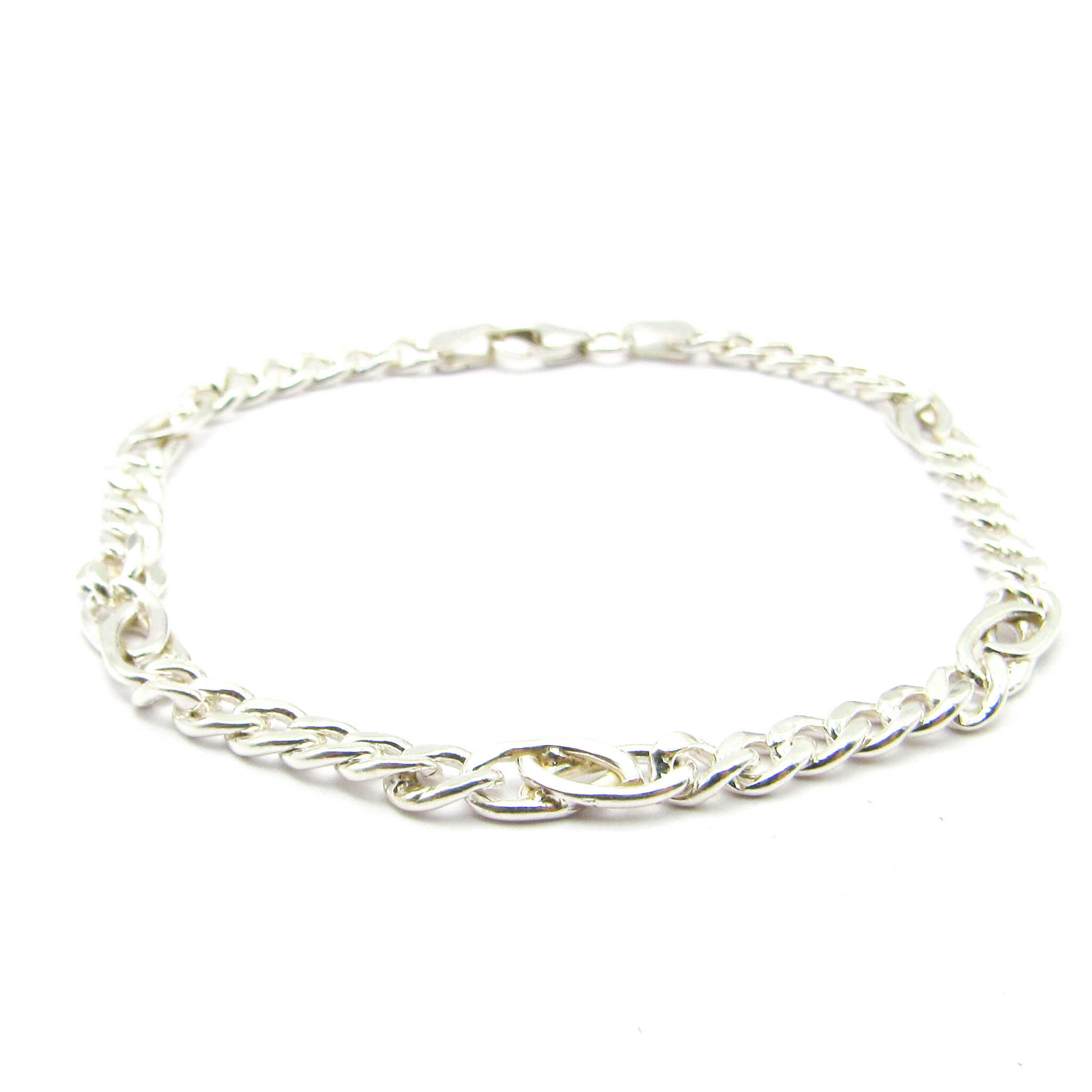 PULSERA FIGARO 6*1  21CM /PLATA