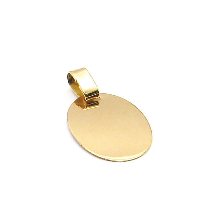 MEDALLA OVAL PULIDA 12x17MM /O.ROJO