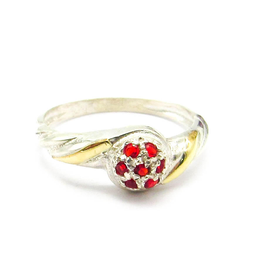 ANILLO FRUTILLA CUBIC  / PLATA Y ORO