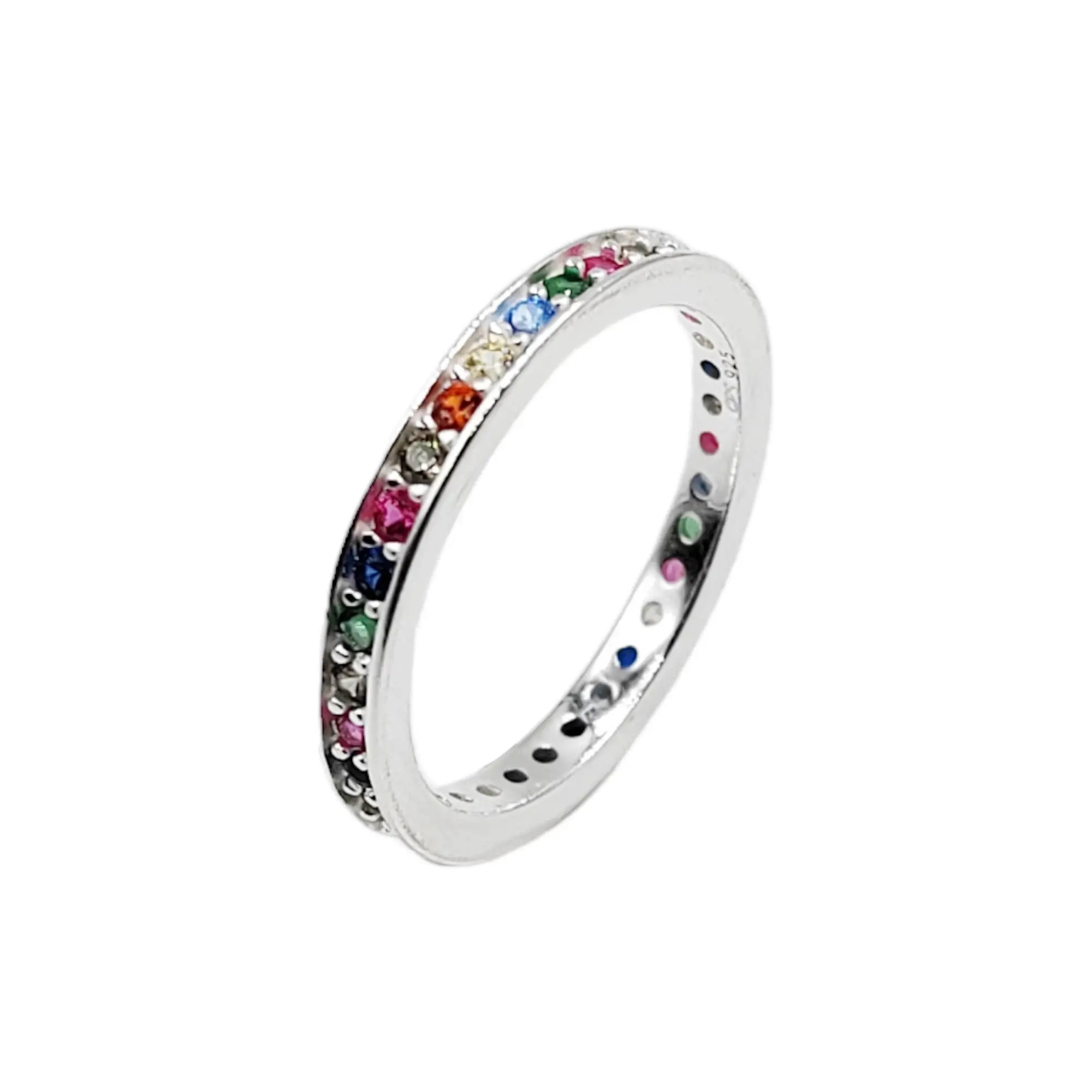 ANILLO SIN FIN CUBIC MULTICOLOR / PLATA