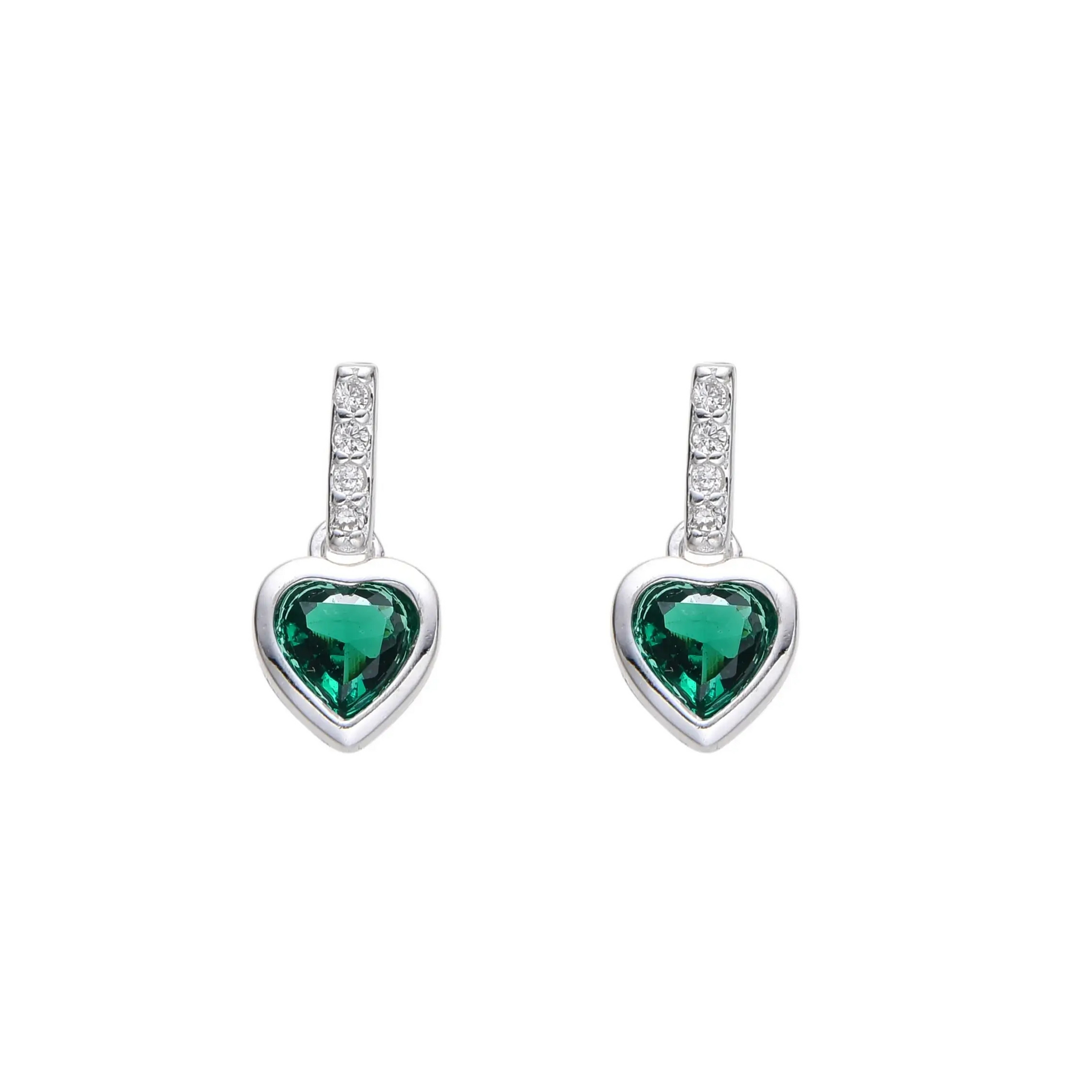 AROS PASANTE CORAZÓN CUBIC MULTICOLOR / PLATA