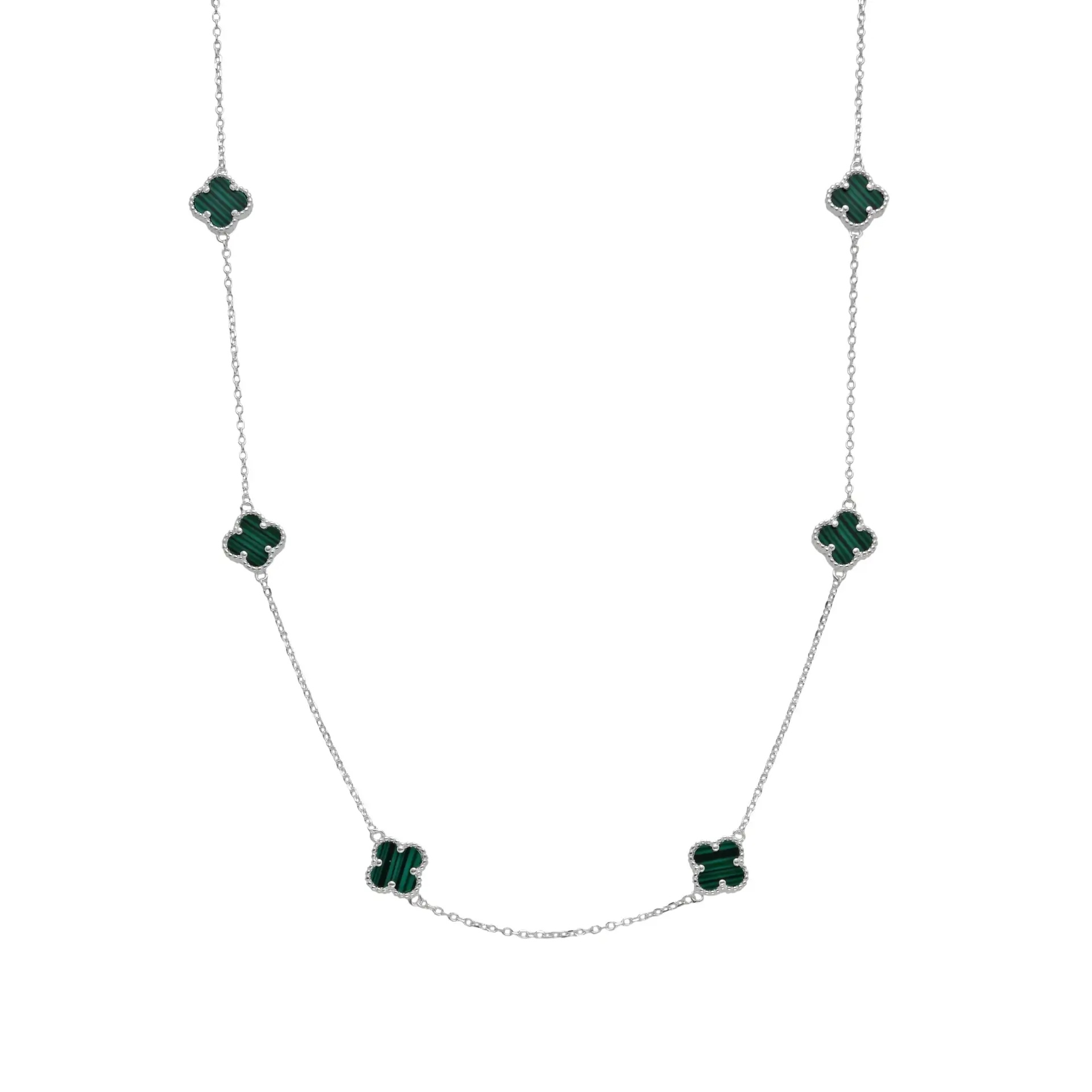 GARGANTILLA FLORES (VAN) VERDE / PLATA