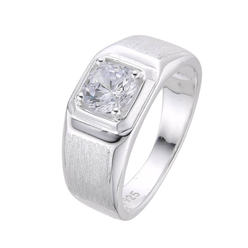 ANILLO SELLO CENTRO CUBIC / PLATA