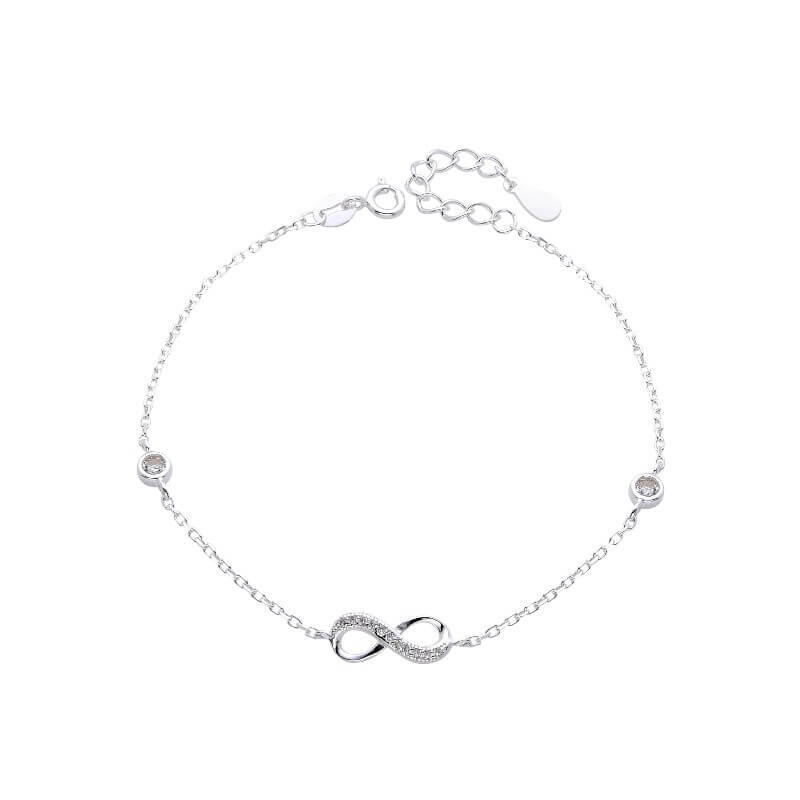 PULSERA INFINITO PUNTO DE LUZ CUBIC / PLATA