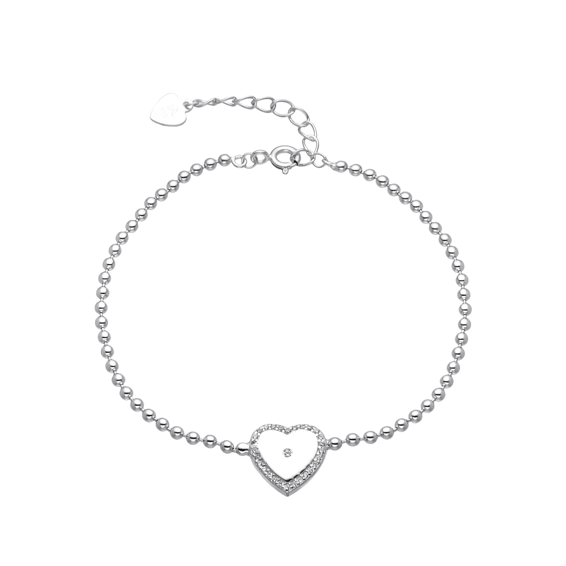 PULSERA CORAZÓN CUBIC / PLATA