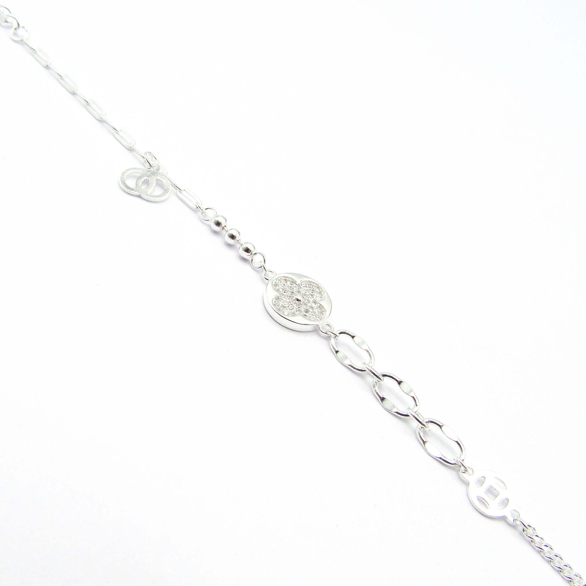 PULSERA FLOR (VAN) CUBIC / PLATA