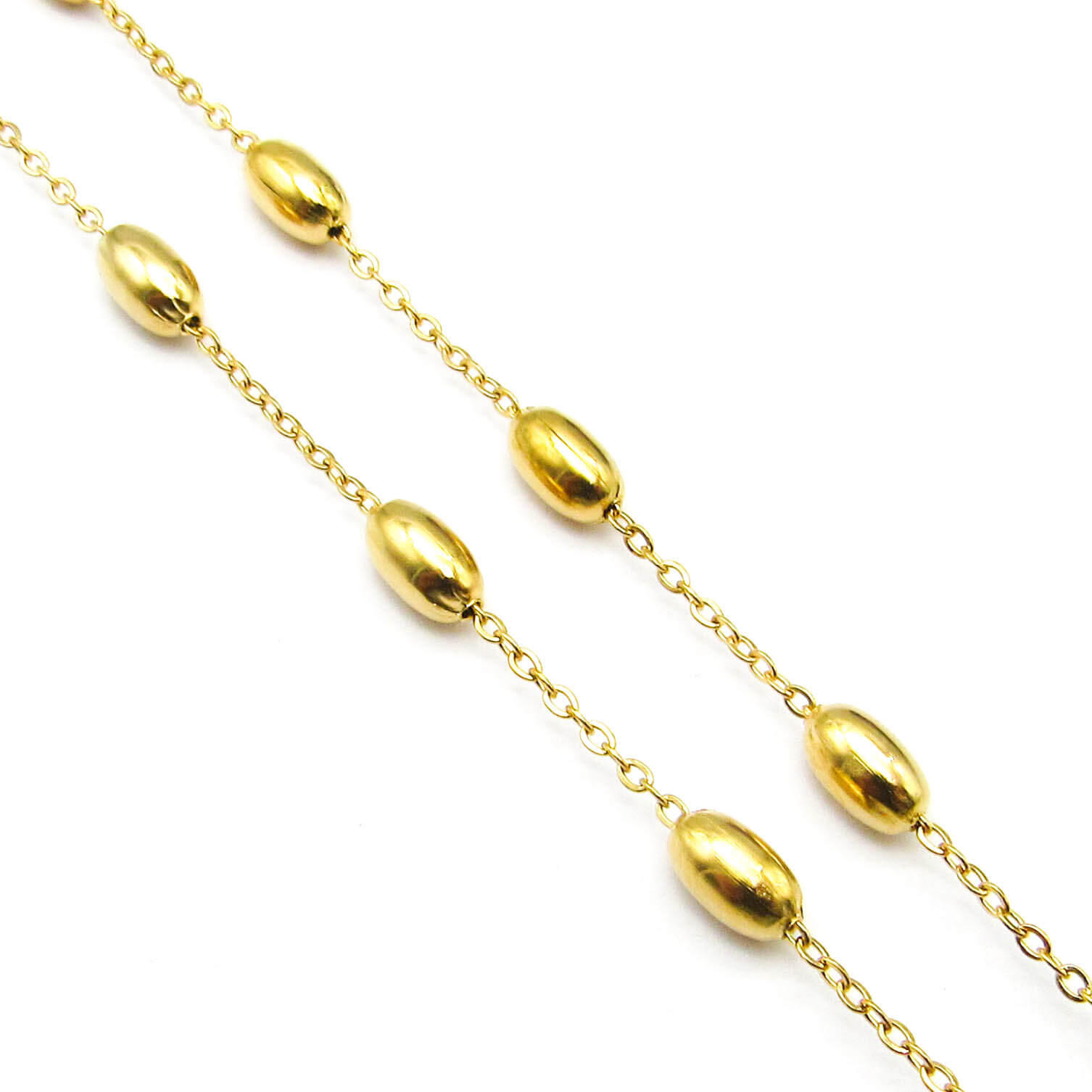 CADENA FORCET CON SEMILLAS 45 CM / ACERO DORADO