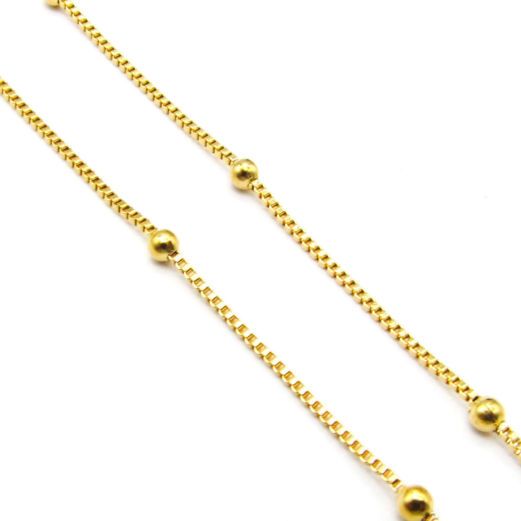 CADENA VENECIANA CON BOLAS 50 CM / ACERO DORADO