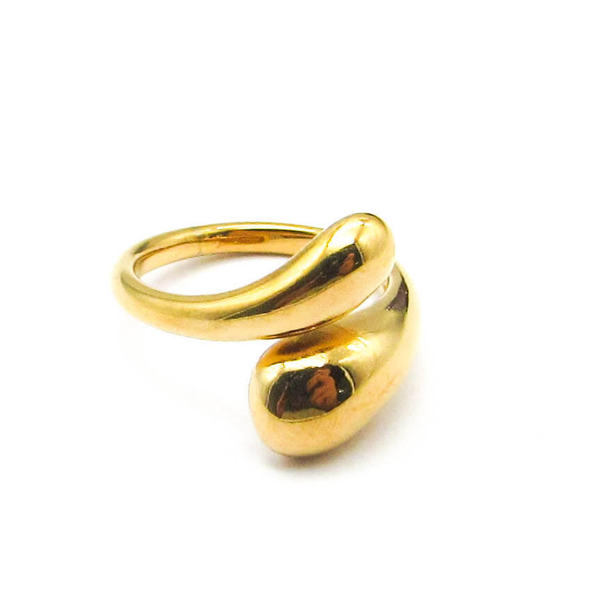 ANILLO BOMBE ABIERTO / ACERO DORADO