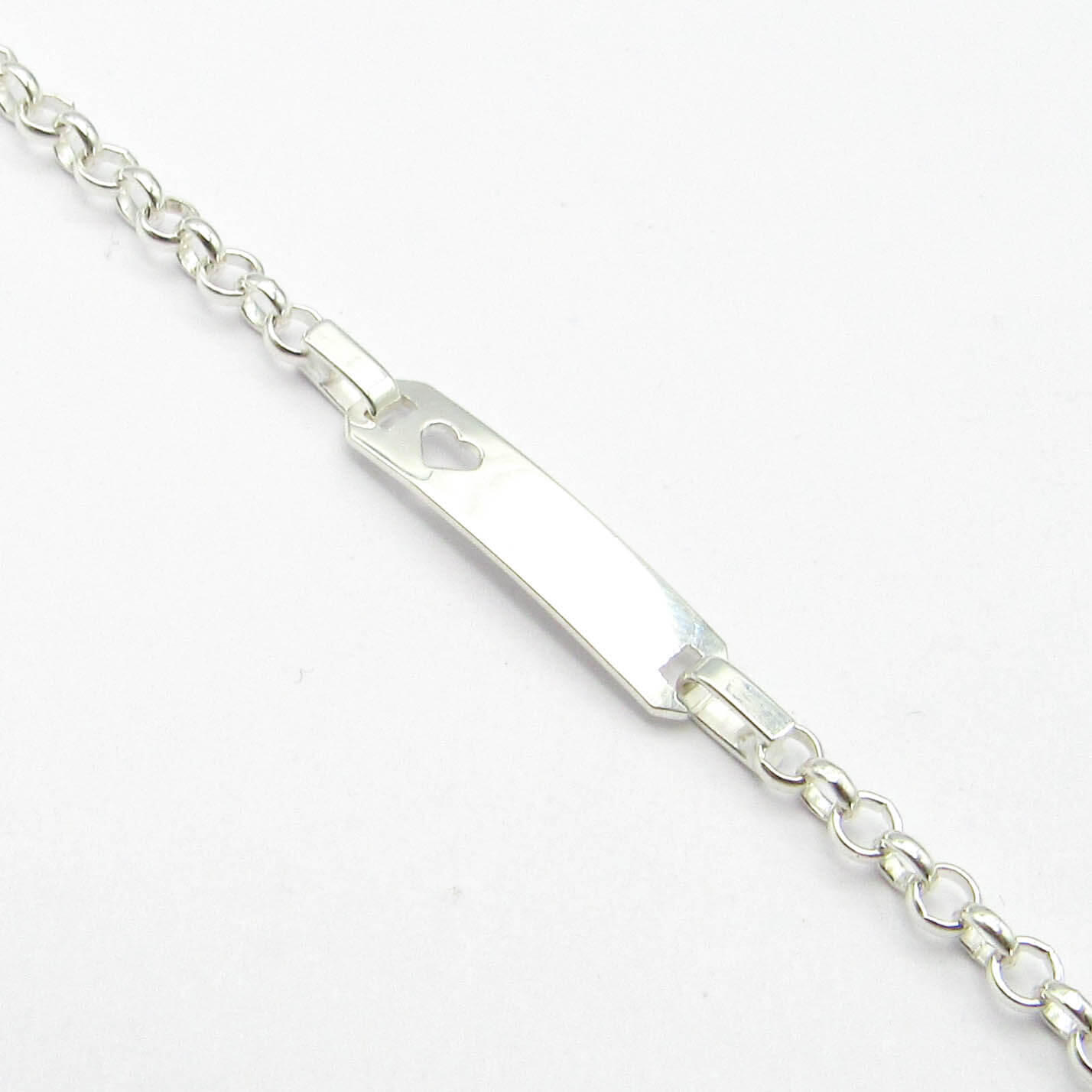 PULSERA ROLO IDENTIDAD CORAZON CALADO /PLATA 
