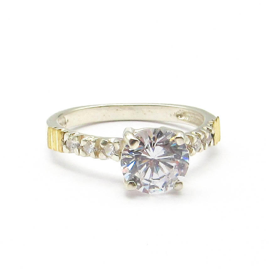 ANILLO CINTILLO CENTRO 8MM GRIFAS*4 4431 /PLATA