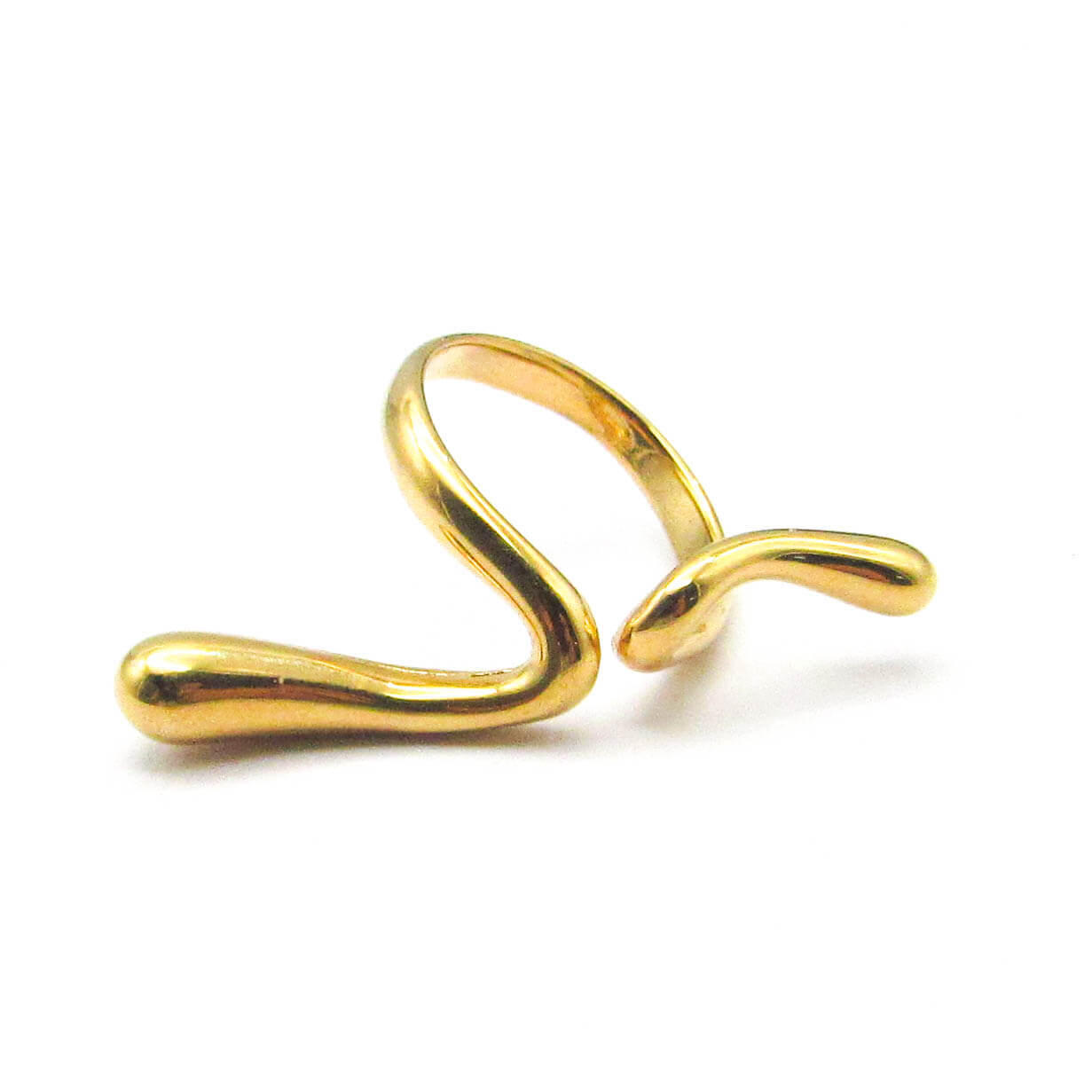 ANILLO DOBLE ABIERTO / ACERO DORADO