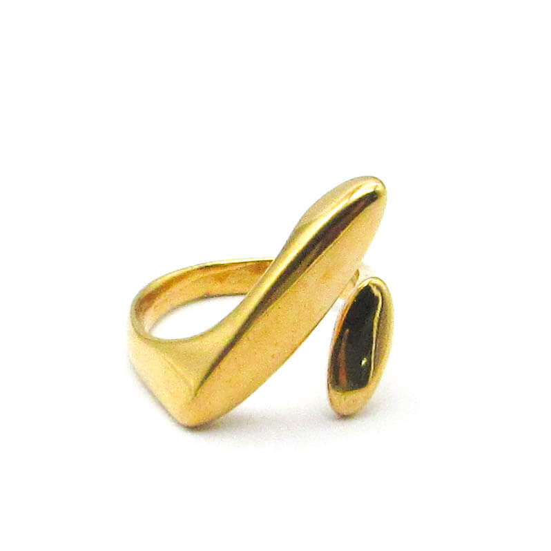 ANILLO DOBLE ABIERTO / ACERO DORADO