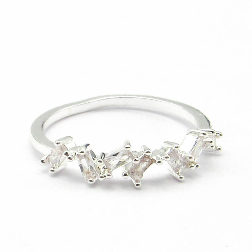 ANILLO PIEDRAS / ACERO BLANCO