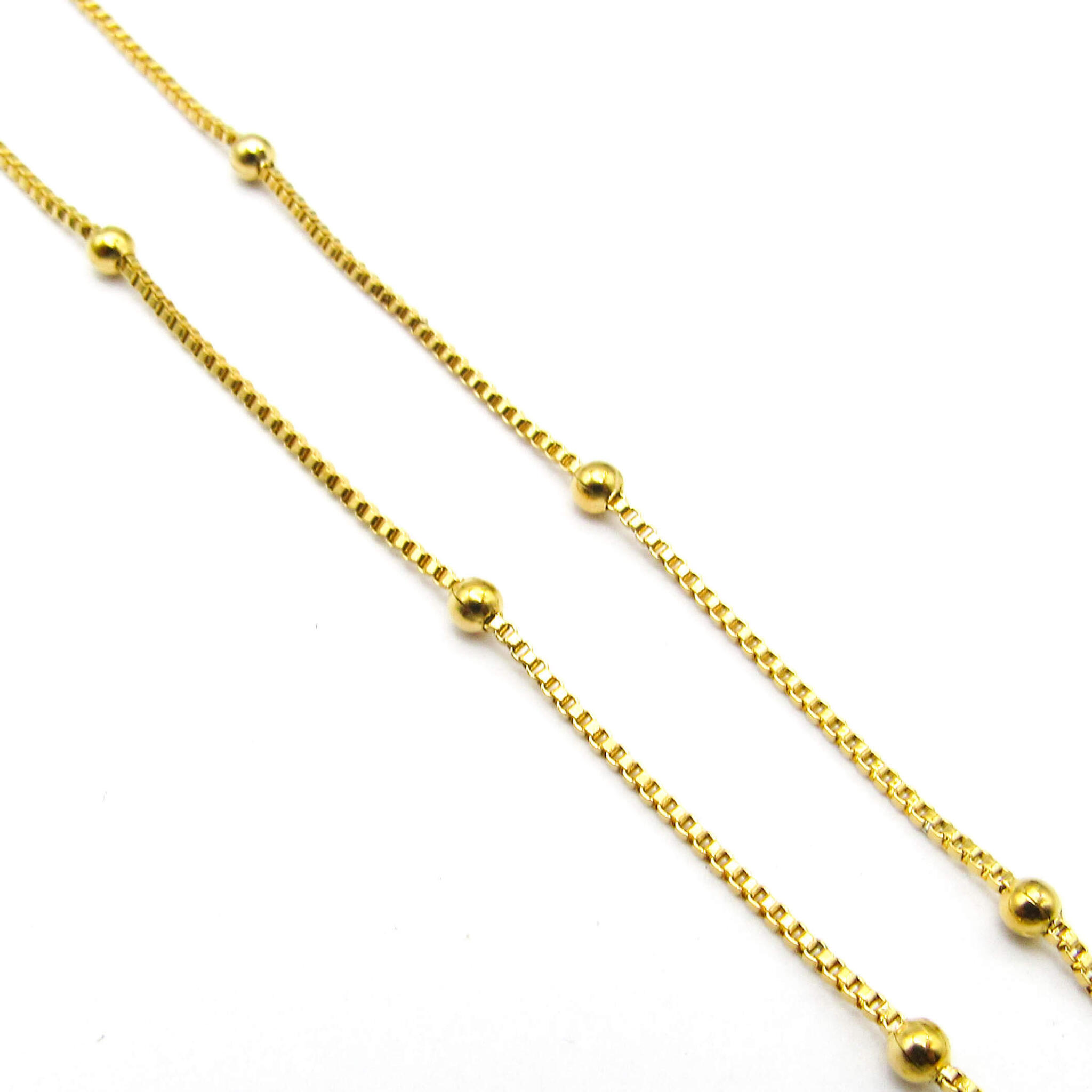 CADENA VENECIANA CON BOLAS ALARGUE 35 CM / ACERO DORADO