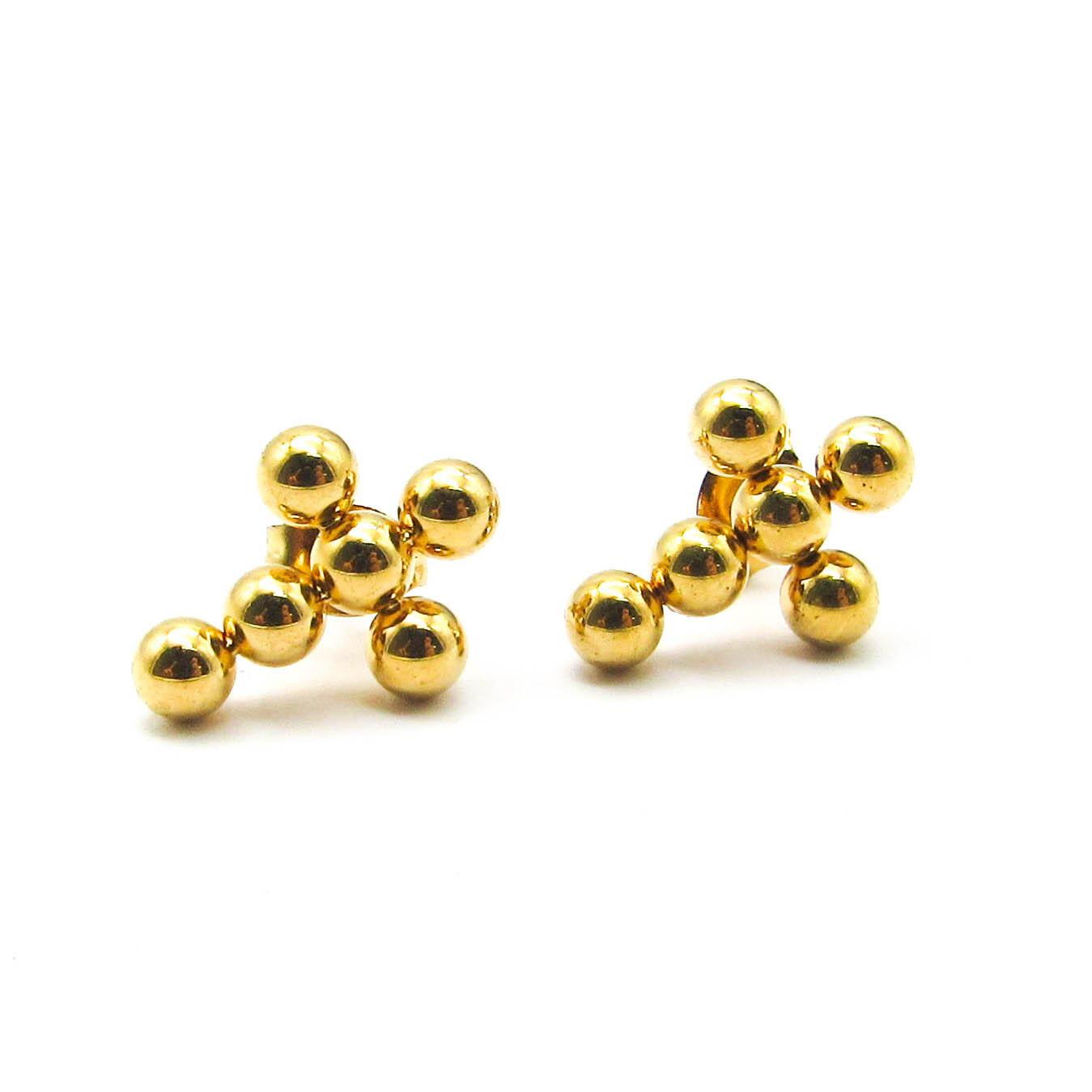 AROS PASANTE CRUZ BOLAS / ACERO DORADO