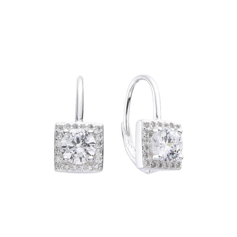 AROS ARGOLLA CUADRADOS CUBIC / PLATA