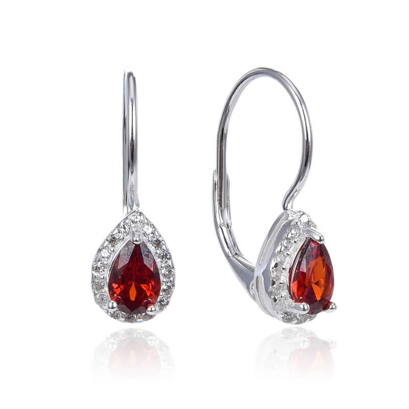 AROS ARGOLLA GOTA CUBIC NARANJA / PLATA