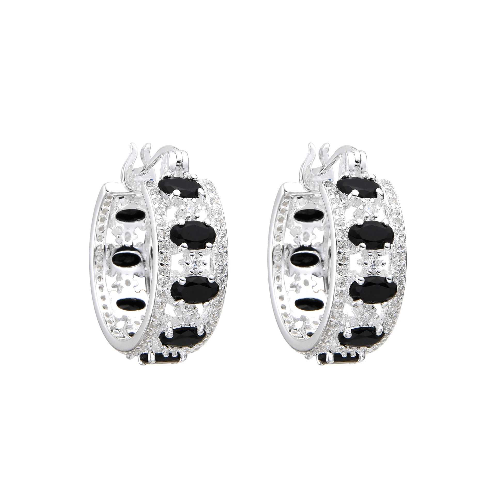 AROS ARGOLLA 22MM CUBIC NEGRO / PLATA