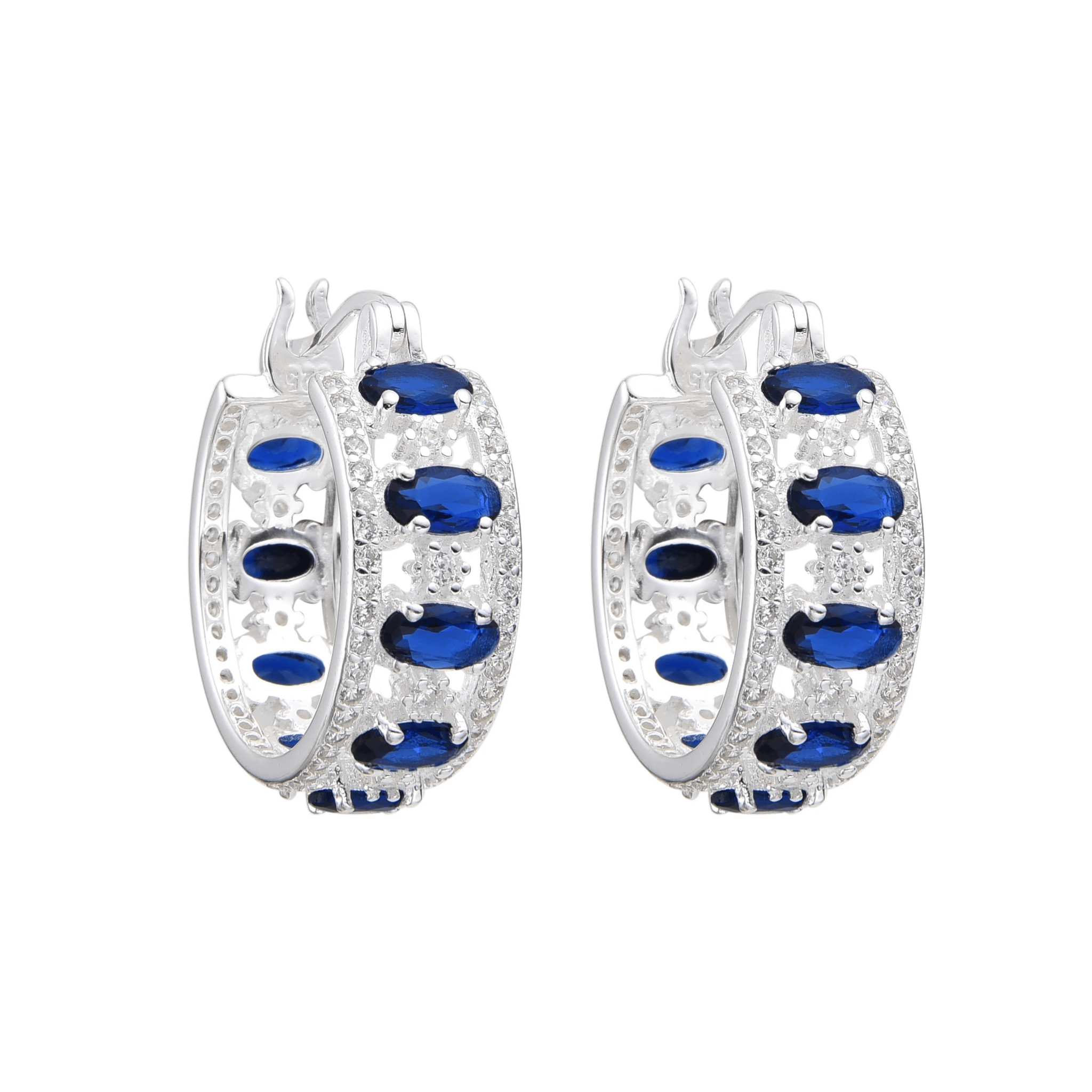 AROS ARGOLLA 22MM CUBIC AZUL / PLATA