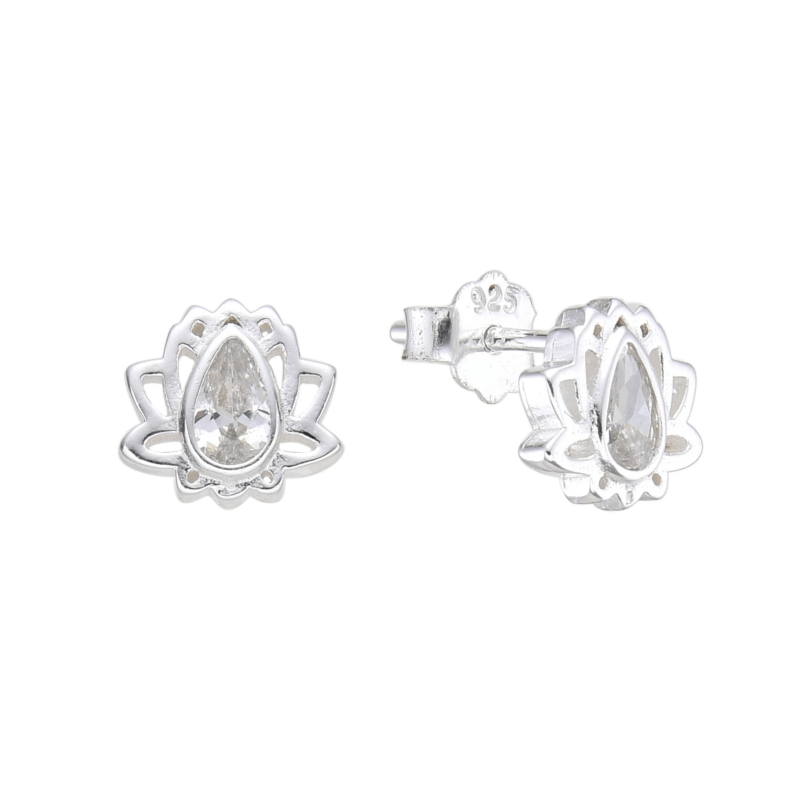 AROS PASANTE FLOR DE LOTO CUBIC / PLATA