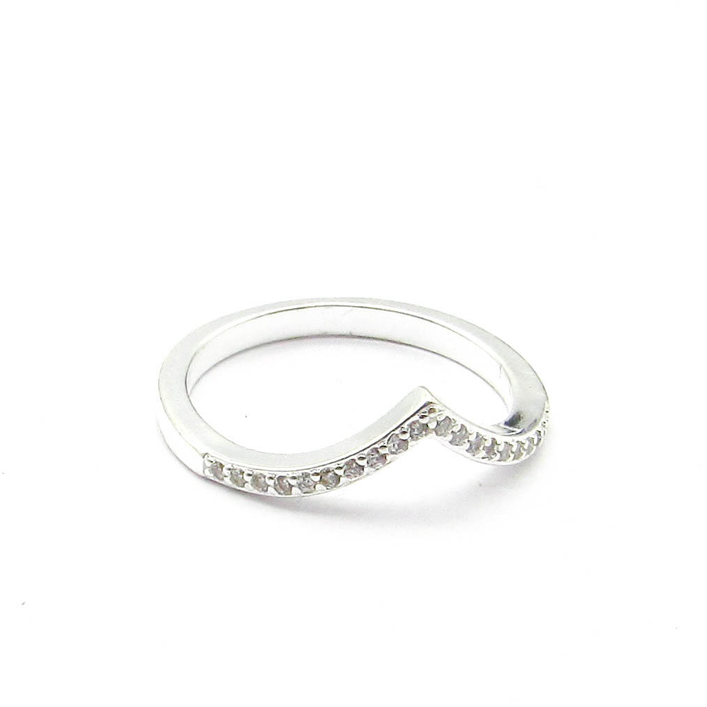 ANILLO PUNTA PIEDRAS / ACERO BLANCO
