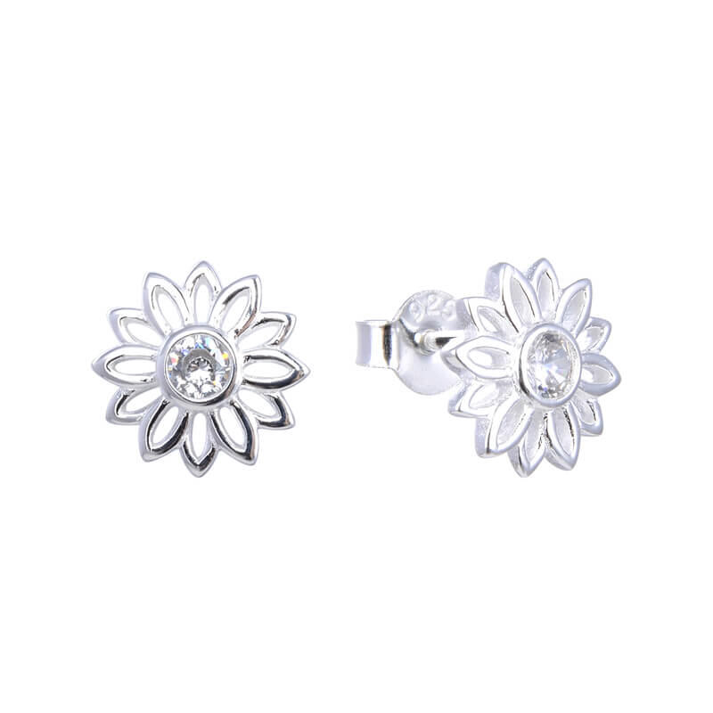 AROS FLOR CUBIC / PLATA
